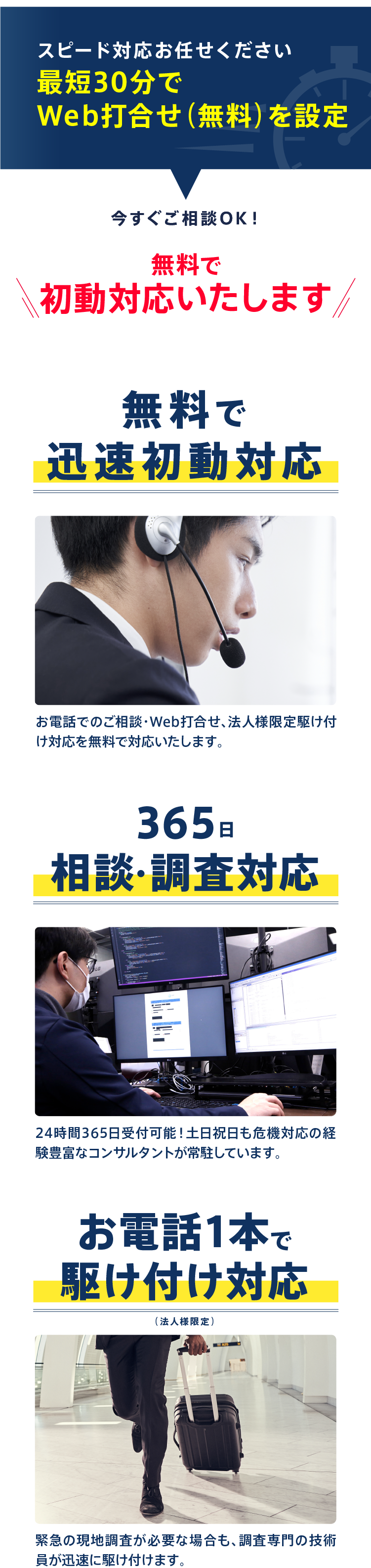 初動対応無料