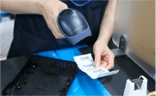 お客様からお預かりした機器のバーコード管理