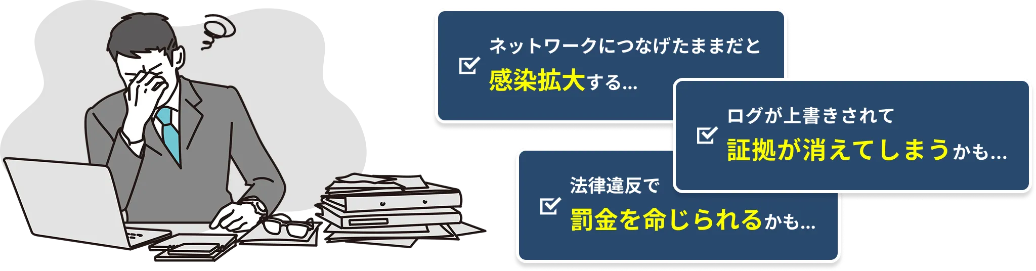 初動対応が遅れると...
