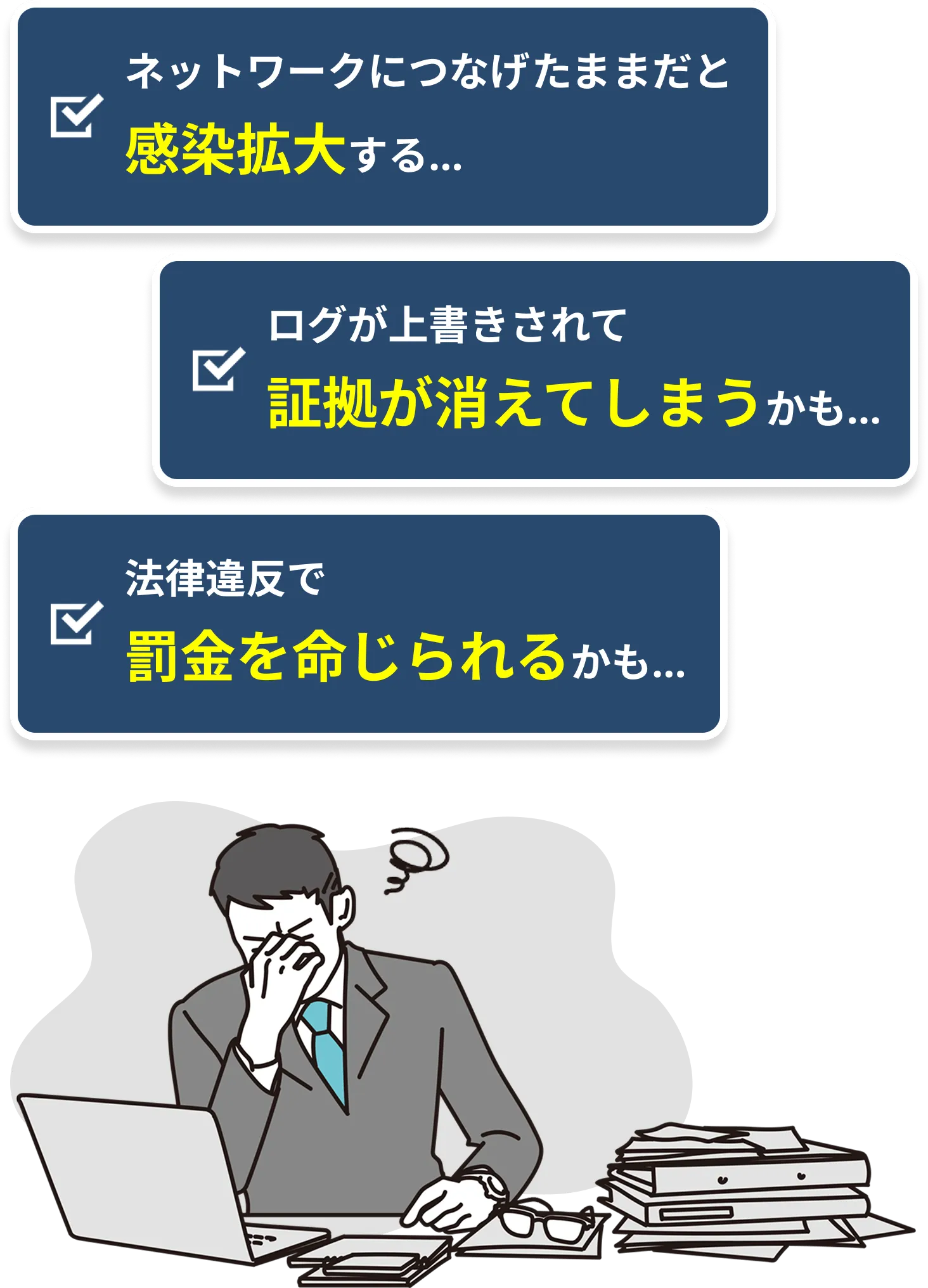 初動対応が遅れると...